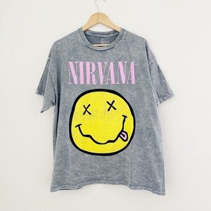 NEW Nirvana with Iconic Smiley Graphic Tee